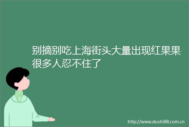 别摘别吃上海街头大量出现红果果很多人忍不住了