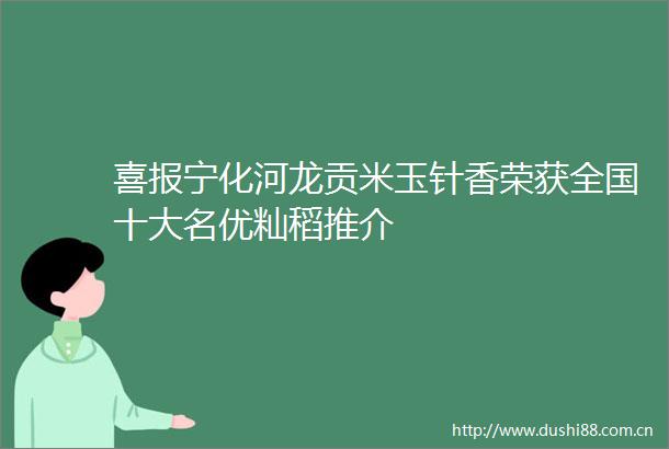 喜报宁化河龙贡米玉针香荣获全国十大名优籼稻推介