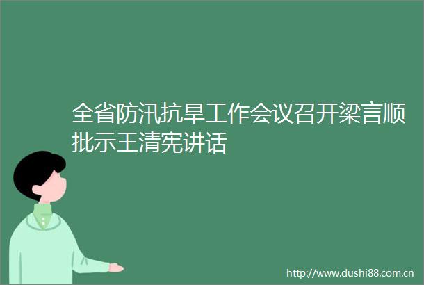 全省防汛抗旱工作会议召开梁言顺批示王清宪讲话
