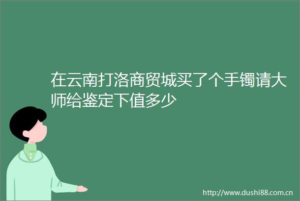 在云南打洛商贸城买了个手镯请大师给鉴定下值多少