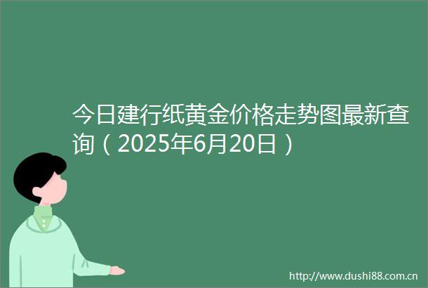 今日建行纸黄金价格走势图最新查询（2025年6月20日）