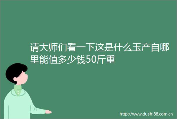 请大师们看一下这是什么玉产自哪里能值多少钱50斤重
