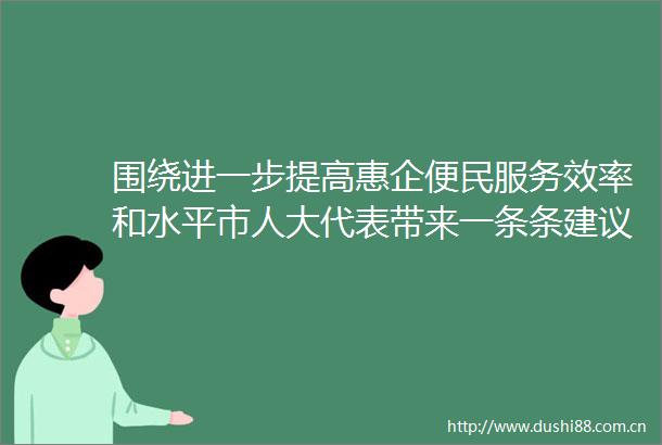 围绕进一步提高惠企便民服务效率和水平市人大代表带来一条条建议
