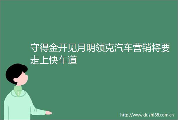 守得金开见月明领克汽车营销将要走上快车道