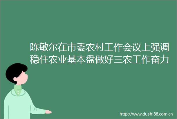 陈敏尔在市委农村工作会议上强调稳住农业基本盘做好三农工作奋力谱写新时代乡村振兴新篇章胡衡华作工作部署张轩王炯出席