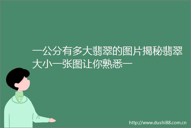 一公分有多大翡翠的图片揭秘翡翠大小一张图让你熟悉一