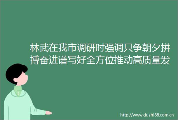 林武在我市调研时强调只争朝夕拼搏奋进谱写好全方位推动高质量发展阳泉新篇章
