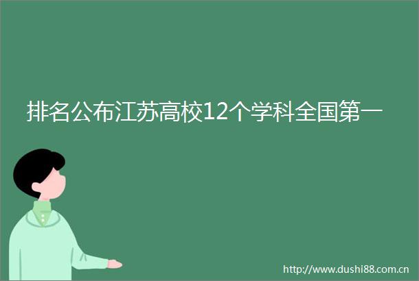 排名公布江苏高校12个学科全国第一
