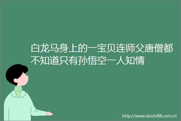 白龙马身上的一宝贝连师父唐僧都不知道只有孙悟空一人知情