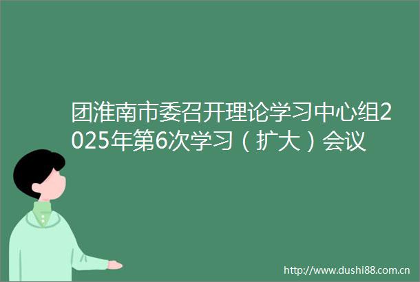 团淮南市委召开理论学习中心组2025年第6次学习（扩大）会议