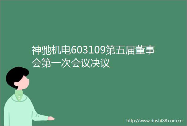 神驰机电603109第五届董事会第一次会议决议