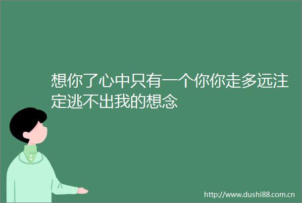 想你了心中只有一个你你走多远注定逃不出我的想念