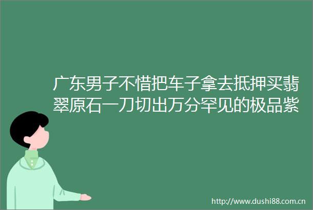 广东男子不惜把车子拿去抵押买翡翠原石一刀切出万分罕见的极品紫罗兰