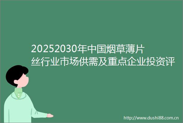 20252030年烟草薄片丝行业市场供需及重点企业投资评估研究分析报告