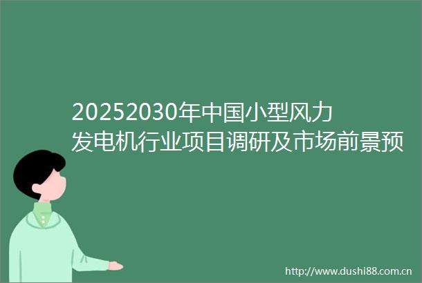 20252030年小型风力发电机行业项目调研及市场前景预测评估报告
