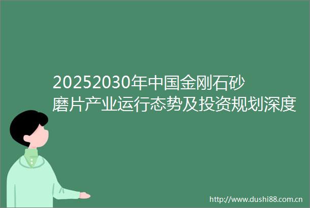 20252030年金刚石砂磨片产业运行态势及投资规划深度研究报告
