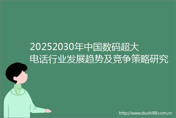 20252030年数码超大电话行业发展趋势及竞争策略研究报告