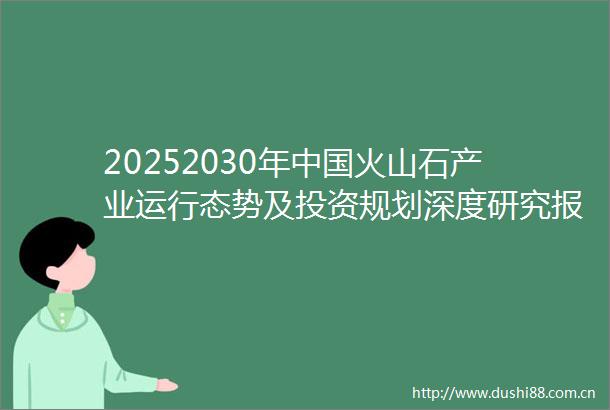 20252030年火山石产业运行态势及投资规划深度研究报告