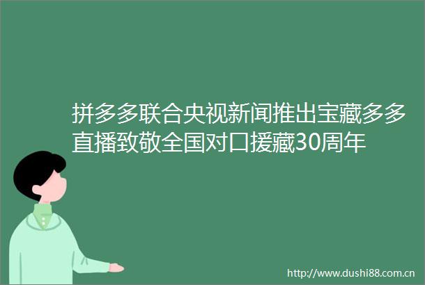 拼多多联合央视新闻推出宝藏多多直播致敬全国对口援藏30周年