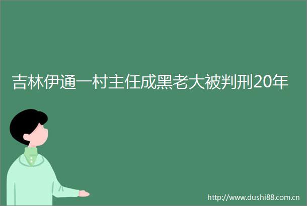 吉林伊通一村主任成黑老大被判刑20年