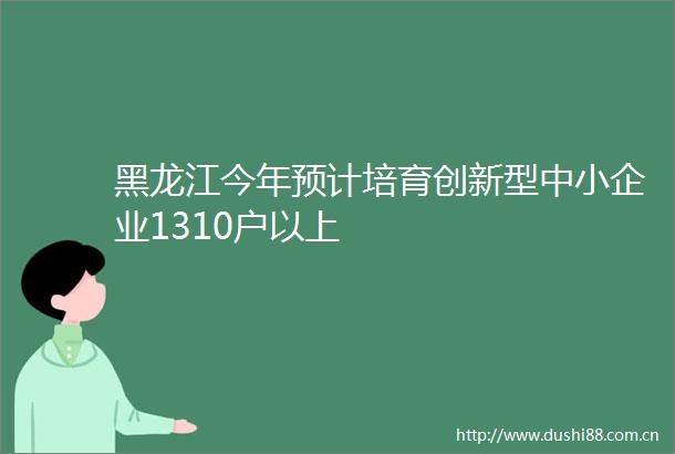黑龙江今年预计培育创新型中小企业1310户以上