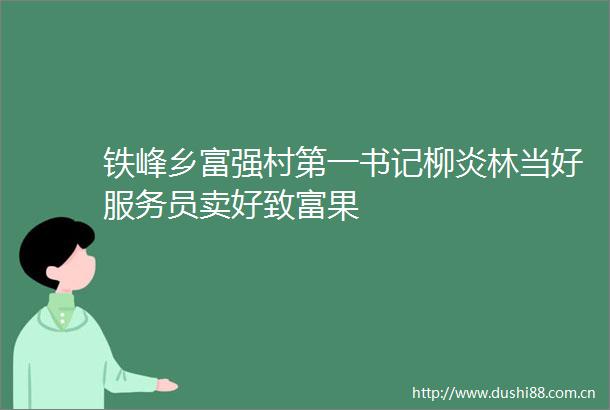 铁峰乡富强村第一书记柳炎林当好服务员卖好致富果