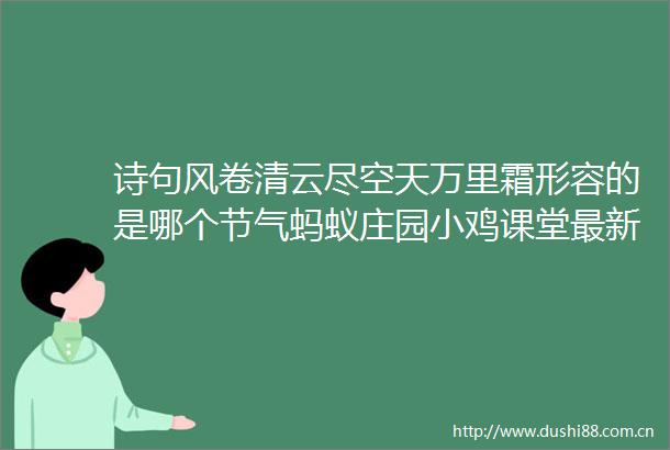 诗句风卷清云尽空天万里霜形容的是哪个节气蚂蚁庄园小鸡课堂最新答案10月24日