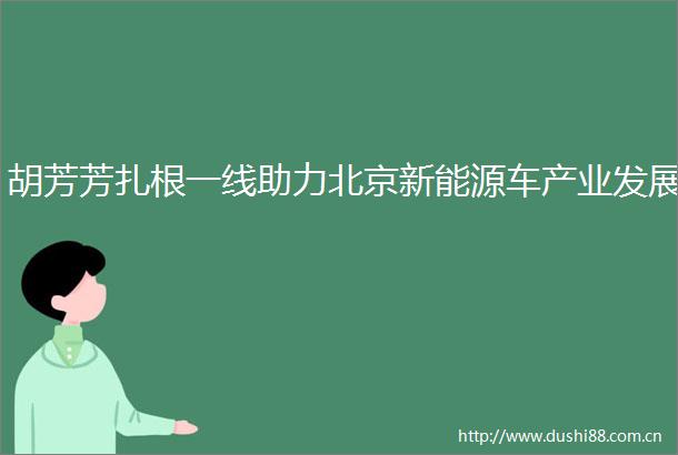 胡芳芳扎根一线助力北京新能源车产业发展