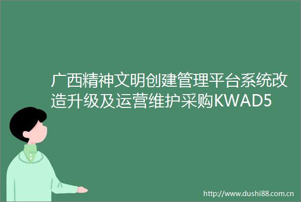 广西精神文明创建管理平台系统改造升级及运营维护采购KWAD5C2024815成交公告