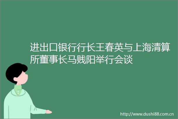 进出口银行行长王春英与上海清算所董事长马贱阳举行会谈