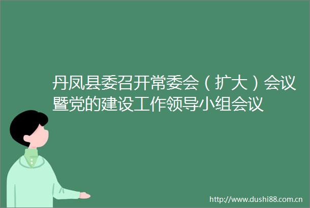丹凤县委召开常委会（扩大）会议暨党的建设工作小组会议