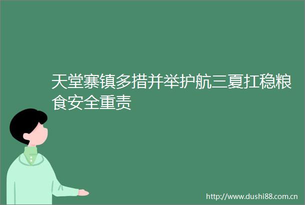 天堂寨镇多措并举护航三夏扛稳粮食安全重责