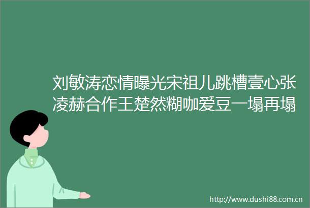 刘敏涛恋情宋祖儿跳槽壹心张凌赫合作王楚然糊咖爱豆一塌再塌潘粤明内涵前妻