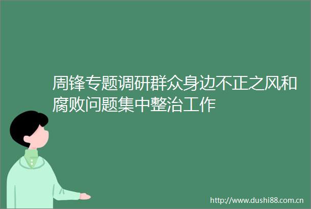 周锋专题调研群众身边不正之风和问题集中整治工作