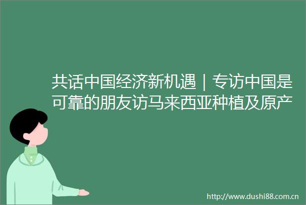 共话经济新机遇｜专访是可靠的朋友访马来西亚种植及原产业部副部长陈泓缣