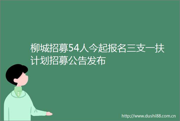 柳城招募54人今起报名三支一扶计划招募公告发布