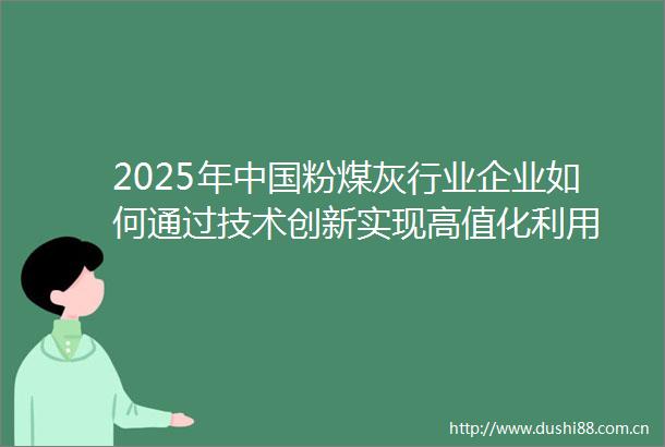 2025年粉煤灰行业企业如何通过技术创新实现高值化利用
