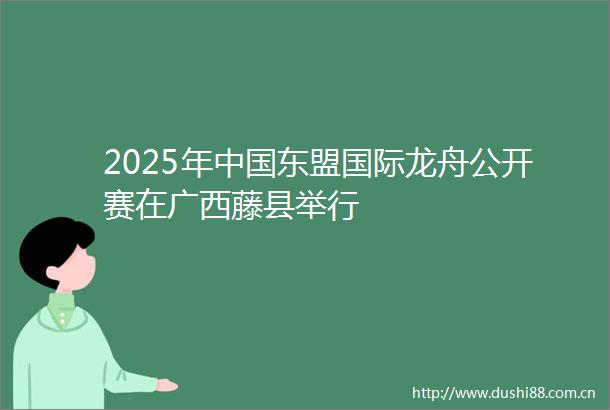 2025年东盟国际龙舟公开赛在广西藤县举行