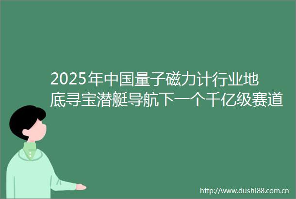 2025年量子磁力计行业地底寻宝潜艇导航下一个千亿级赛道