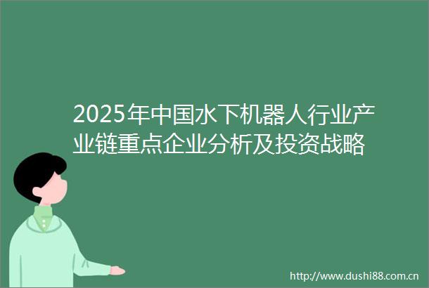 2025年水下机器人行业产业链重点企业分析及投资战略
