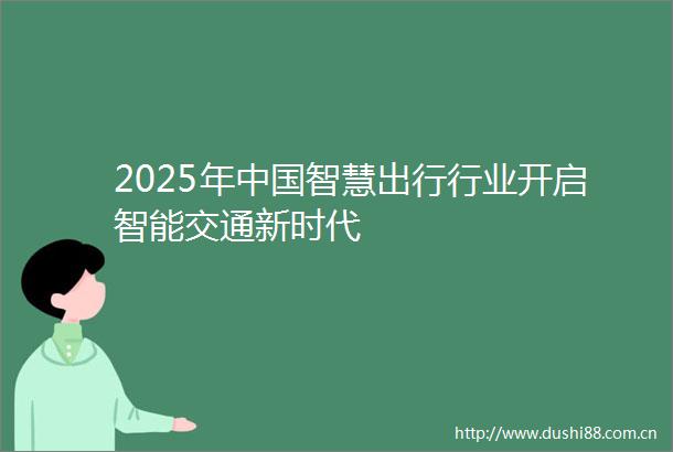 2025年智慧出行行业开启智能交通新时代