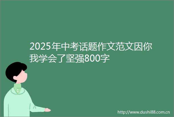 2025年中考话题作文范文因你我学会了坚强800字