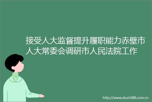接受人大监督提升履职能力赤壁市人大常委会调研市工作