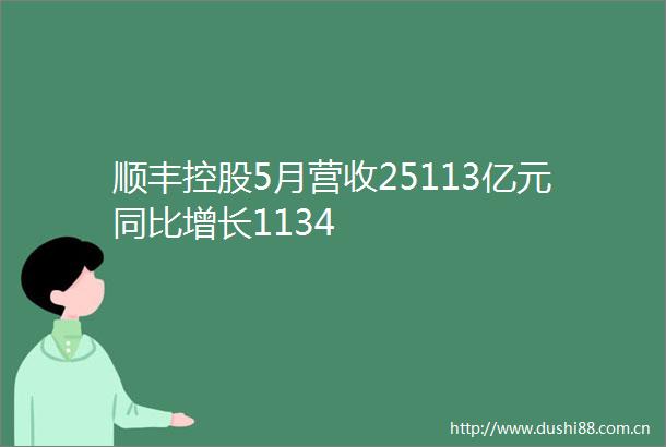 顺丰控股5月营收25113亿元同比增长1134
