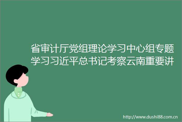 省审计厅党组理论学习中心组专题学习总书记考察云南重要讲话重要指示精神