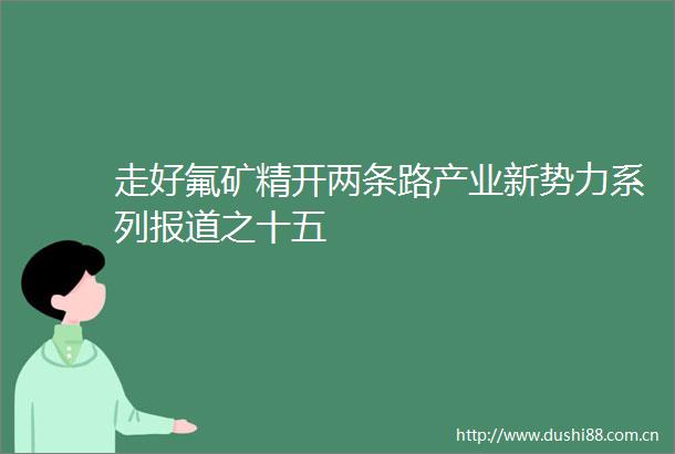 走好氟矿精开两条路产业新势力系列报道之十五
