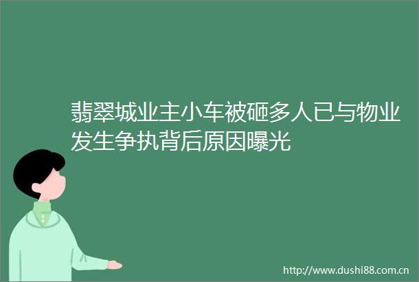 翡翠城业主小车被砸多人已与物业发生争执背后原因