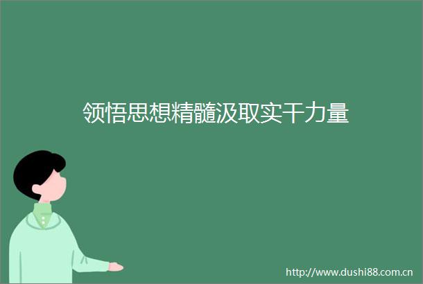 领悟思想精髓汲取实干力量