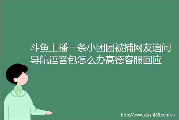 斗鱼主播一条小团团被捕网友追问导航语音包怎么办高德客服回应