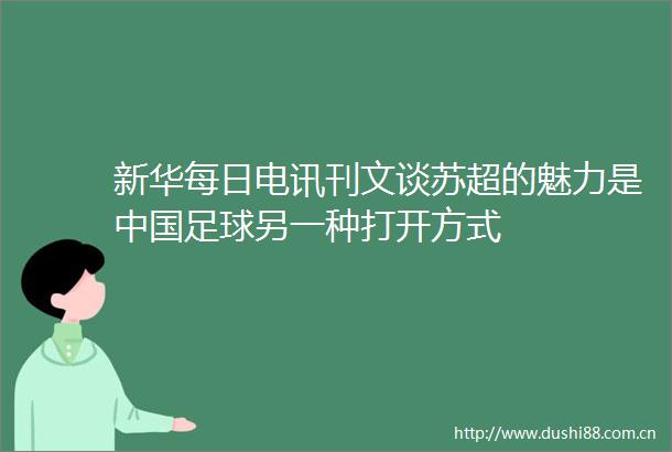 新华每日电讯刊文谈苏超的魅力是足球另一种打开方式